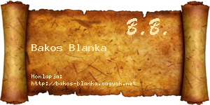 Bakos Blanka névjegykártya