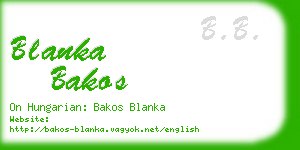 blanka bakos business card